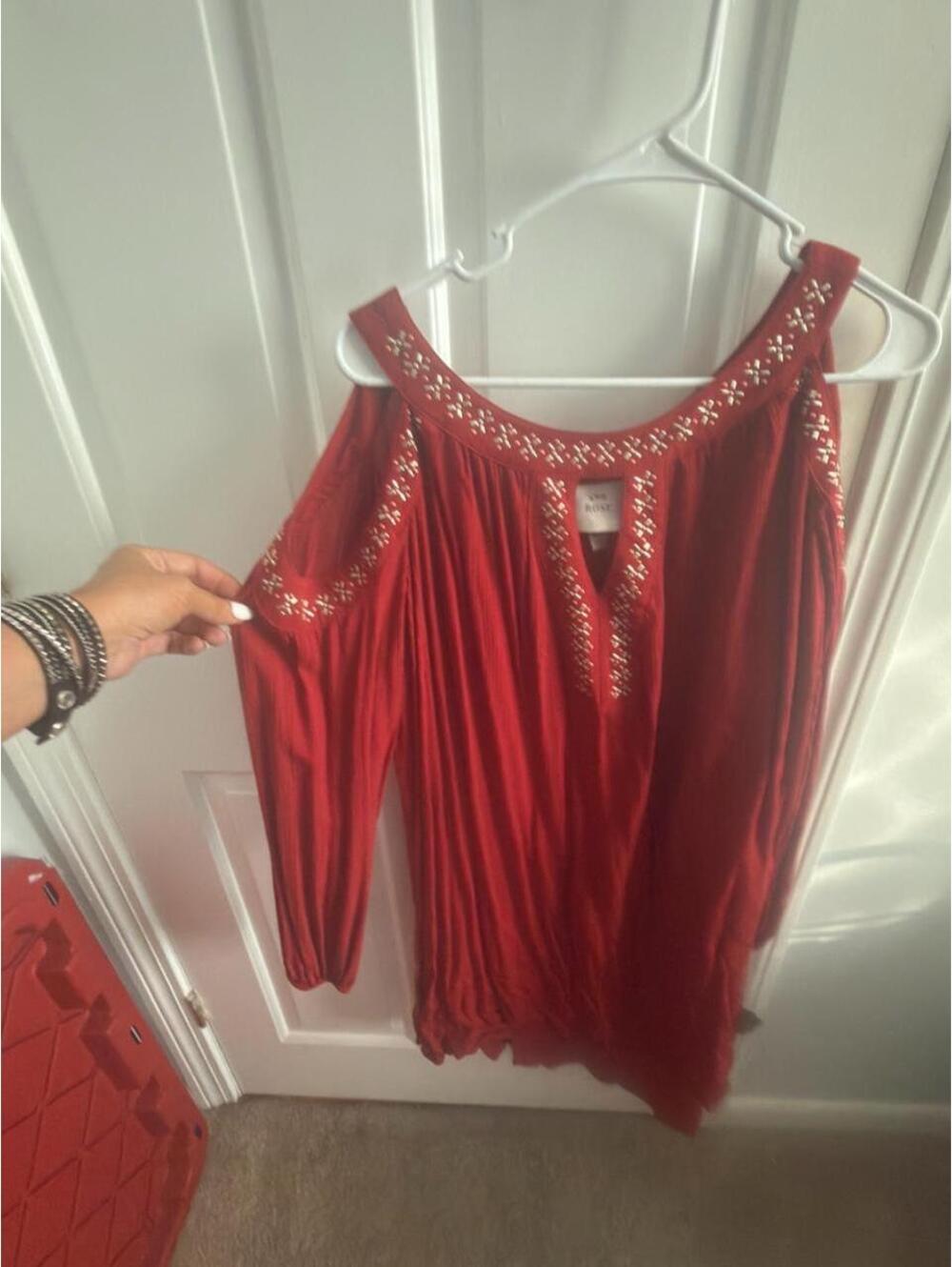 Knox Rose Women's Red and Burgundy Dress
